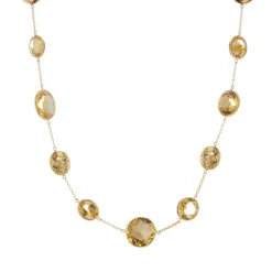 18ct Yellow Gold 20" Light And Dark Citrine Necklace
