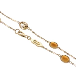 18ct Yellow Gold 32" Light And Dark Citrine Spectacle Necklace