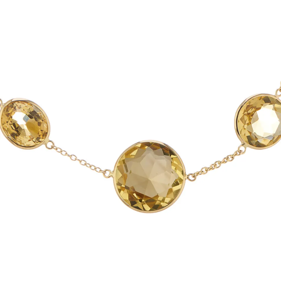 18ct Yellow Gold 20" Light And Dark Citrine Necklace