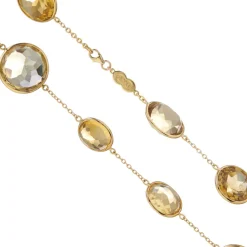 18ct Yellow Gold 24" Light And Dark Citrine Necklace