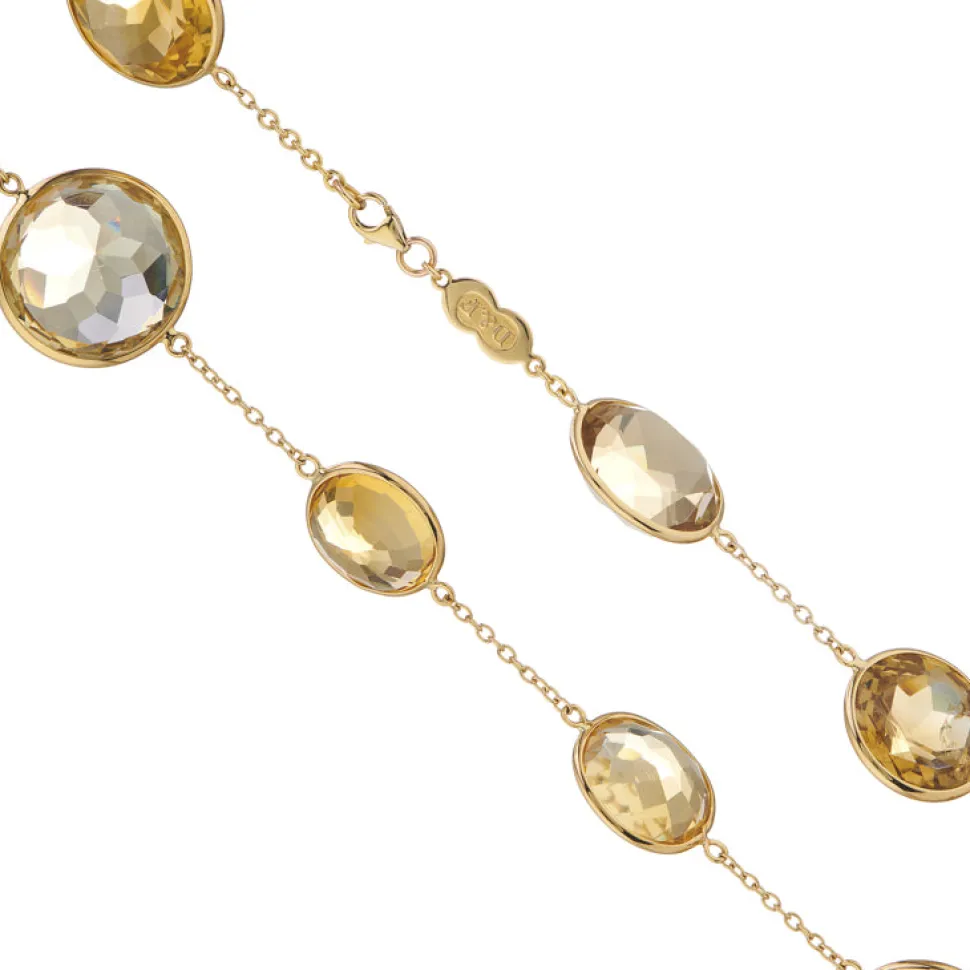 18ct Yellow Gold 24" Light And Dark Citrine Necklace