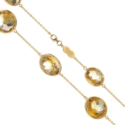 18ct Yellow Gold 20" Light And Dark Citrine Necklace