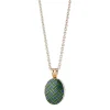18ct Yellow Gold Royal Blue And Dark Green Enamel Pattern Locket