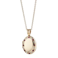 9ct Yellow Gold Ruby And Diamond Set Locket