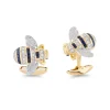 18ct Yellow Gold Sapphire And Diamond Bumble Bee Cufflinks