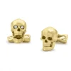 18ct Yellow Gold Skull Cufflinks with Popping Diamond Eyes