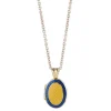 18ct Yellow Gold Small Royal Blue And Clear Enamel Locket