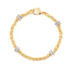 18ct Yellow Gold Spiga Chain Bracelet With White Gold Diamond Rondels
