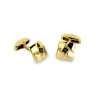 18ct Yellow Gold Square Knot Cufflinks With Sapphire Centre