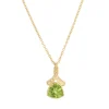 18ct Yellow Gold Trilliant Cut Peridot And Diamond Pendant