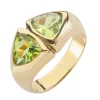 18ct Yellow Gold Trillion Cut Peridot Ring