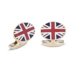 18ct Yellow Gold Union Jack Enamel Cufflinks