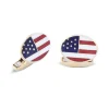 18ct Yellow Gold USA Enamel Flag Cufflinks
