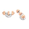 Deakin & Francis Sterling Silver Fuse Rose Gold Plate Glass Bar Cuffli