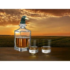 Green Duck Head Crystal Decanter