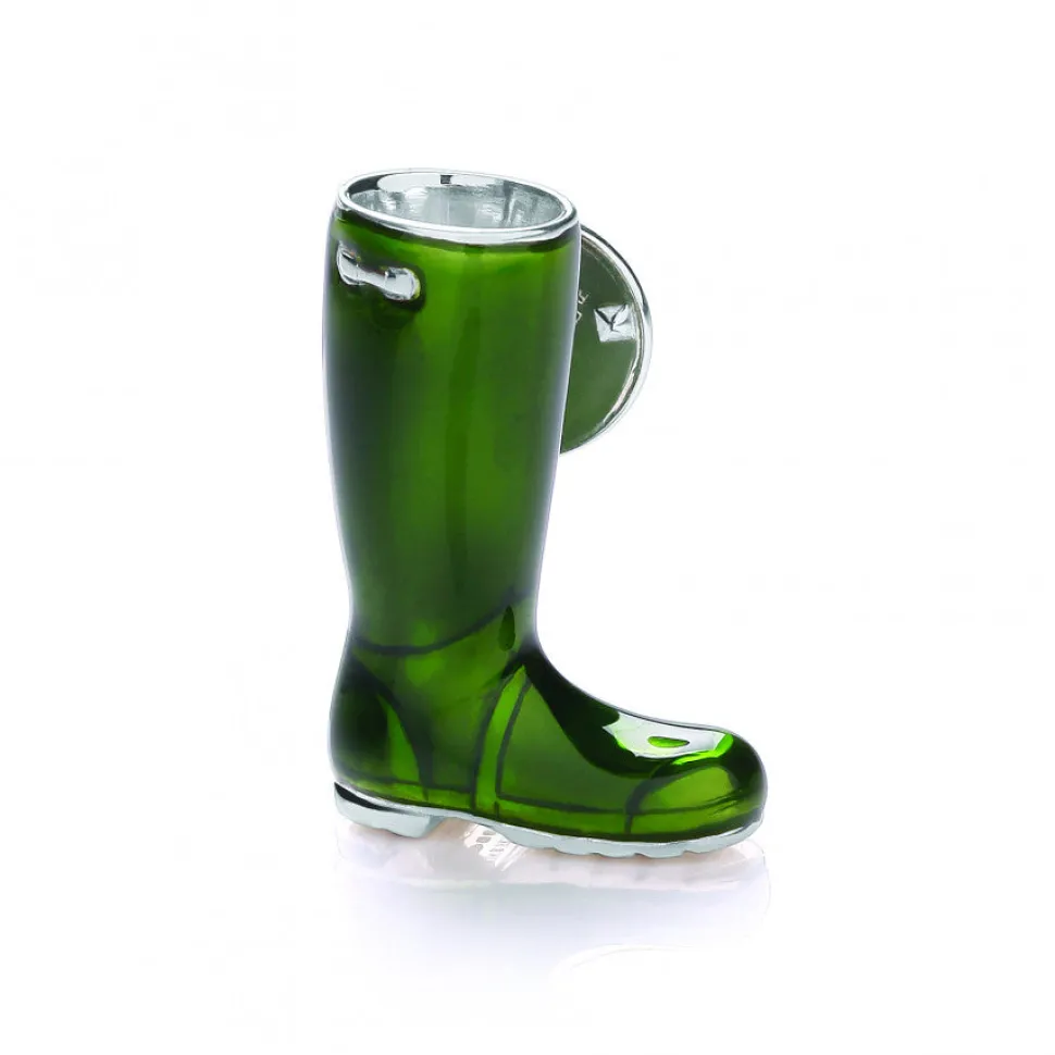 Green Wellington Boot Lapel Pin