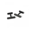 Knurl Cufflinks In Matte Black Finish