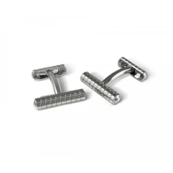 Knurl Cufflinks In Silver Finish