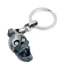 Large Skull Head Keyring with Popping Gem Eyes