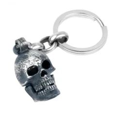 Large Skull Head Keyring with Popping Gem Eyes