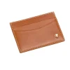Leather Flat Card Case in Tan