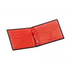 Leather Money Clip Wallet in Burgundy