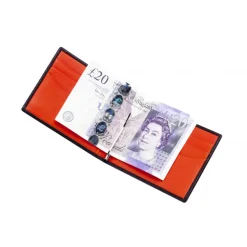 Leather Money Clip Wallet in Burgundy