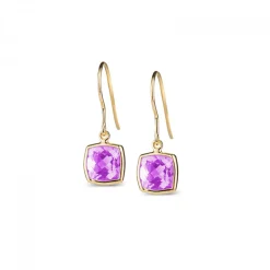 Leora Cushion Shaped Amethyst Drop Earring