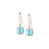 Leora Cushion Shaped Blue Topaz Drop Earring