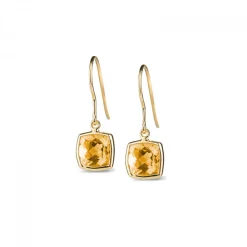 Leora Cushion Shaped Citrine Drop Earring
