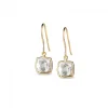 Leora Cushion Shaped White Topaz Drop Earring