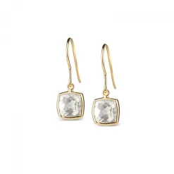 Leora Cushion Shaped White Topaz Drop Earring