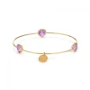 Leora Heart Shaped Gemstone Bangle in Amethyst