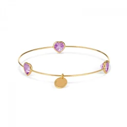 Leora Heart Shaped Gemstone Bangle in Amethyst