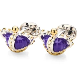 Limited Edition Sterling Silver Purple Crown Cufflinks