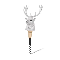 Luxury Stag Head Corkscrew In Silver Finish