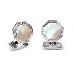 Octagonal Mother-Of-Pearl Dress Stud Set
