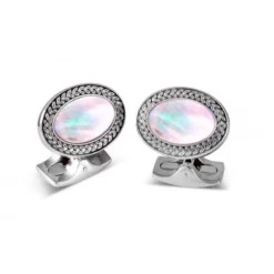 Oval Cufflinks with Mother-of-Pearl