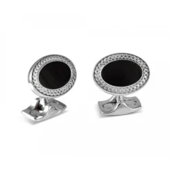 Oval Cufflinks with Onyx