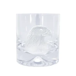 Pair of Glass Tumblers With Engraved Eagle