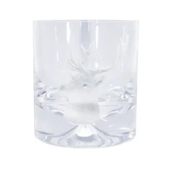Pair of Glass Tumblers With Engraved Stag