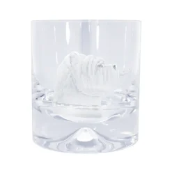Pair of Glass Tumblers With Engraved Bulldog