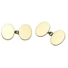 Plain Oval Cufflinks - 9ct Yellow Gold, Medium Weight