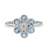R0433 CLUSTER DIAMOND CENTRE RING; AQUAMARINE