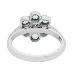 R0433 CLUSTER DIAMOND CENTRE RING; AQUAMARINE
