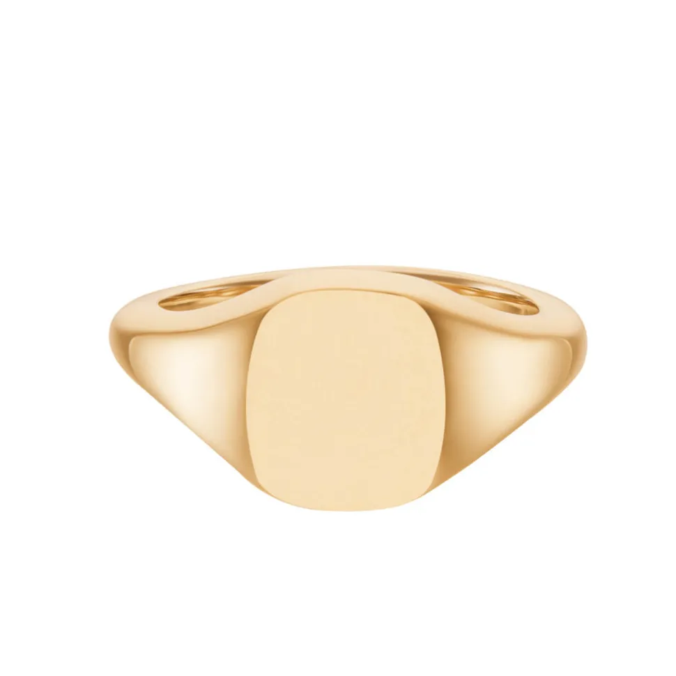 Rose Gold Cushion Signet Ring (9x11mm) – 9ct
