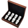 Set of 8 Assorted Silver Bird Beakers