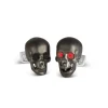 Skull Cufflinks with LED Eyes in Matte Black