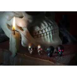 Skull Cufflinks with LED Eyes in Rose Gold Satin Finish
