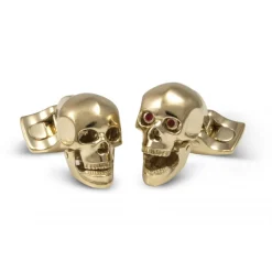 Skull Head Cufflinks In A Gold Finish